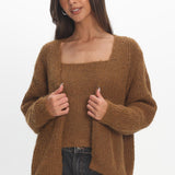 Jorie Knit Cardigan Brown