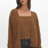 Jorie Knit Cardigan Brown
