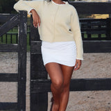 Aurore Scalloped Edge Knit Cardigan Butter