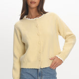 Aurore Scalloped Edge Knit Cardigan Butter