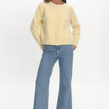 Aurore Scalloped Edge Knit Cardigan Butter