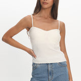 Prudence Ribbed Knit Cami Top Off White