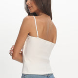 Prudence Ribbed Knit Cami Top Off White