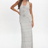 Duma Knit Maxi Skirt Light Grey