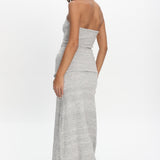 Duma Knit Maxi Skirt Light Grey