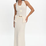 Duma Halterneck Knit Top Cream