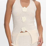 Duma Halterneck Knit Top Cream