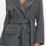 Luciana Waist Tie Trench Coat Grey