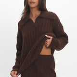 Jenae Knit Shorts Chocolate