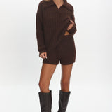 Jenae Knit Shorts Chocolate