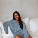 Jenae Oversized Drop Shoulder Sweater Grey