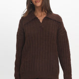Jenae Oversized Drop Shoulder Sweater Chocolate