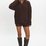 Jenae Oversized Drop Shoulder Sweater Chocolate
