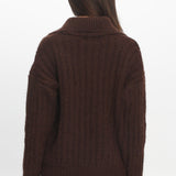 Jenae Oversized Drop Shoulder Sweater Chocolate