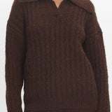 Jenae Oversized Drop Shoulder Sweater Chocolate