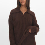 Jenae Oversized Drop Shoulder Sweater Chocolate
