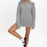 Jenae Oversized Drop Shoulder Sweater Grey