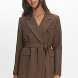 Adrianna Notch Lapel Blazer Chocolate