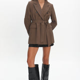Adrianna Notch Lapel Blazer Chocolate