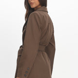 Adrianna Notch Lapel Blazer Chocolate