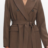 Adrianna Notch Lapel Blazer Chocolate