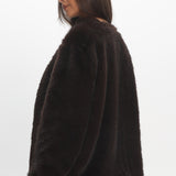 By The Fire Faux Fur Coat Chocolate