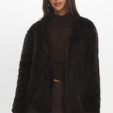 By The Fire Faux Fur Coat Chocolate
