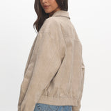 Rampage Faux Suede Blouson Jacket Sand