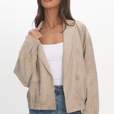 Rampage Faux Suede Blouson Jacket Sand