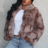 Moving On Faux Fur Coat Mocha