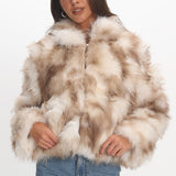 Moving On Faux Fur Coat Beige