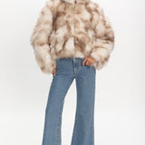 Moving On Faux Fur Coat Beige
