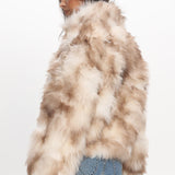 Moving On Faux Fur Coat Beige