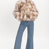 Moving On Faux Fur Coat Beige