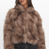 Moving On Faux Fur Coat Mocha