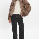 Moving On Faux Fur Coat Mocha
