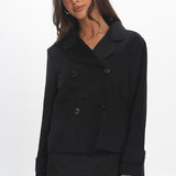 London Night Double-Breasted Coat Black