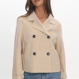 London Night Double-Breasted Coat Oat