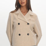London Night Double-Breasted Coat Oat