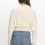 Zyah Turtleneck Knit Sweater Cream