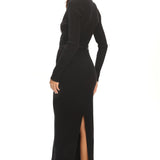 Casiah Belted Knit Maxi Dress Black