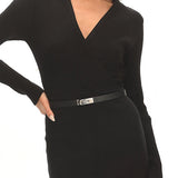 Casiah Belted Knit Maxi Dress Black