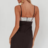Sweet Caroline Sequin Twist Mini Dress Black/Silver