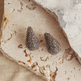 Nebula Pave Teardrop Earrings Black Diamante