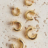 Kya Chunky Half-Hoop Set Gold Plated