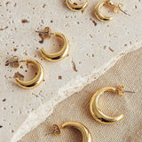 Cece Half-Hoop Earrings Set Gold Plated