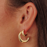 Cece Half-Hoop Earrings Set Gold Plated