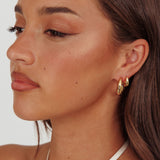 Cece Half-Hoop Earrings Set Gold Plated