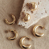 Casper Chunky Earrings Set Gold