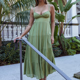 Neptune Cut Out Back A-Line Maxi Dress Sage